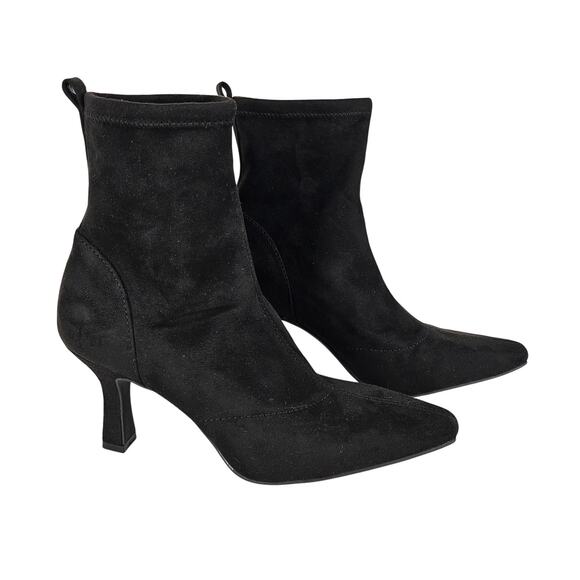 Worthington Shoes - WORTHINGTON WOMEN’S ANKLE BOOTS – SIZE 7½M – BLACK SUEDE-LIKE – 3" HEEL